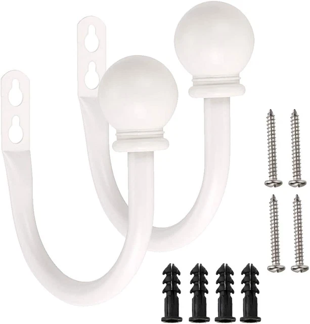 Set of 2 Metal Decorative Curtain Holdbacks, Wall Mounted Window Drapery Tieback