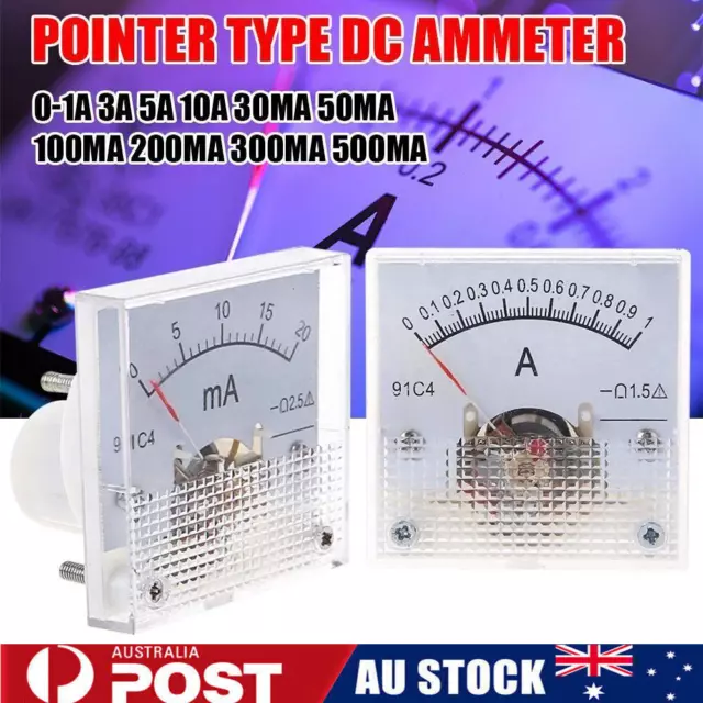 Ammeter Head Pointer Measuring Tool Ammeter DC Amp Meters Analog Panel Meter