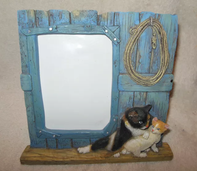 Adorable Resin Picture Or Photo Frame Featuring Cats In The Barn