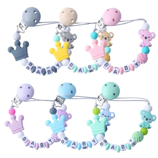 1*Dummy Clip Baby Boys Girls Pacifier Soother Chain Holder Strap Clips Silicone