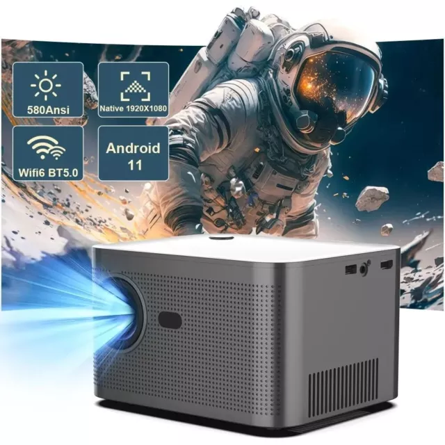 New Projector Hy350 Android 11 Real 4K 1920*1080P Wifi6 580ANSI Allwinner H713 3