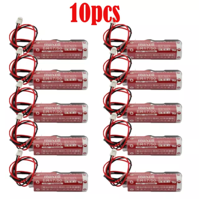 10x Maxell ER17/50 17/50 3.6V 2750mAh Battery Li-ion Batteries with White Plug