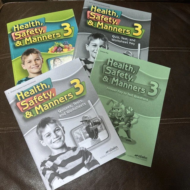 ABEKA HEALTH SAFETY & Manners 3rd Grade Homeschool Fourth ed. Lot Of 4 ...