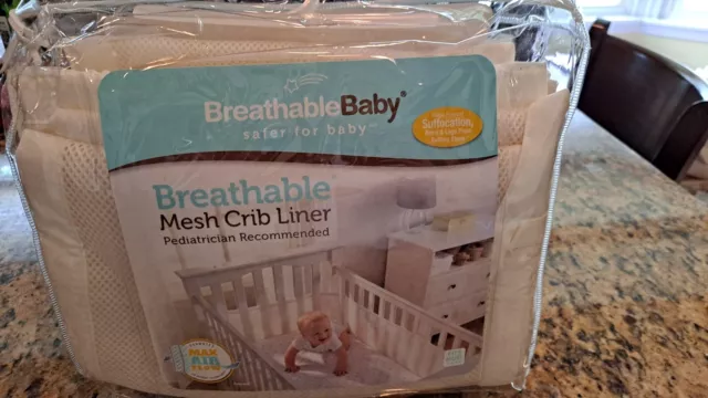 New Breathable Baby Off White crib liner