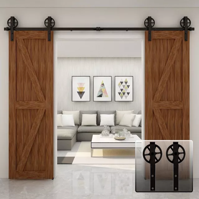 Sliding Barn Door Hardware Kit 4-20FT Modern Closet Track Rail Single/Double