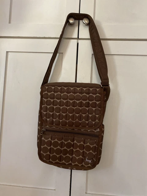 Lug Skipper Crossbody Bag Quilted Brown Travel  Handbag Purse