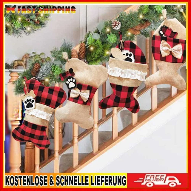 Bolso de caramelo de hueso/pez colgante de árbol calcetines de Navidad suministros de fiesta decoraciones de Navidad
