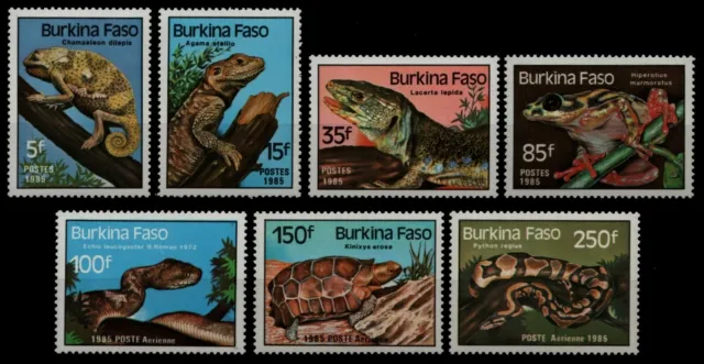 Burkina Faso 1985 - Mi-Nr. 1005-1011 ** - MNH - Reptilien / Reptiles