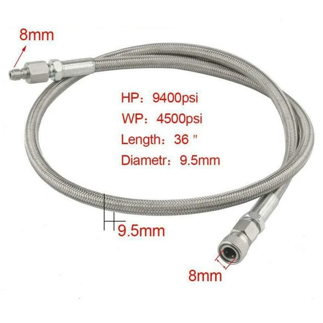 Tuyau Remote Coil Paintball HPA CO2 - Connexion Cylindre Ondulé Haute Pression