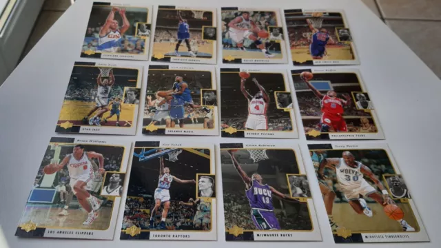 Lot de 16 cartes collection Basket NBA Upper Deck 1996 Brillantes et gauffrées 2