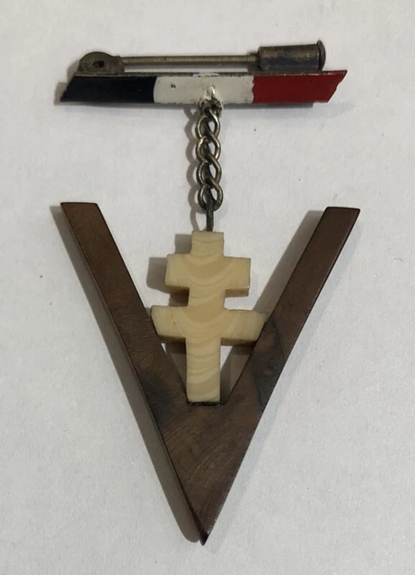 Insigne FFI Croix De Lorraine - Résistance Française - Artisanal