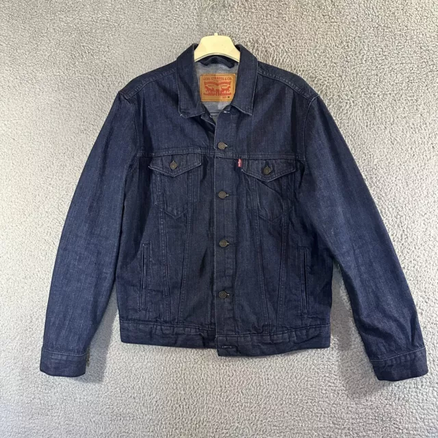 Levis Jacket Mens Medium Blue Denim Trucker Type 3 Cotton Classic Dark Wash