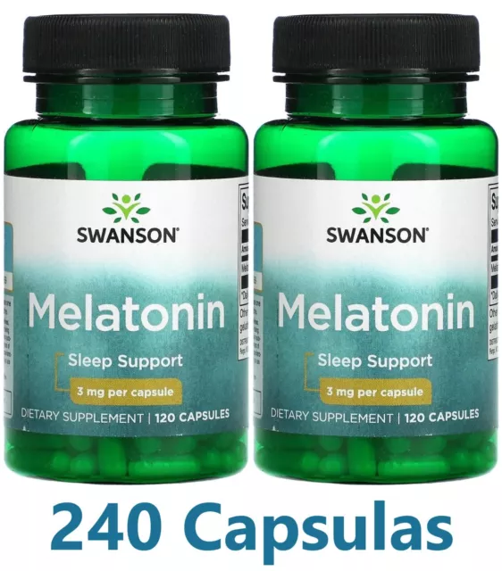 Melatoni, 3mg 2 x 120capsulas SWANSON AYUDA SUEÑO SLEEP AID envio URGENTE GRATIS