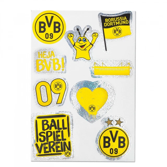 borussia-dortmund-aufkleberkarte-9er-set-glitzernd-aufkleber