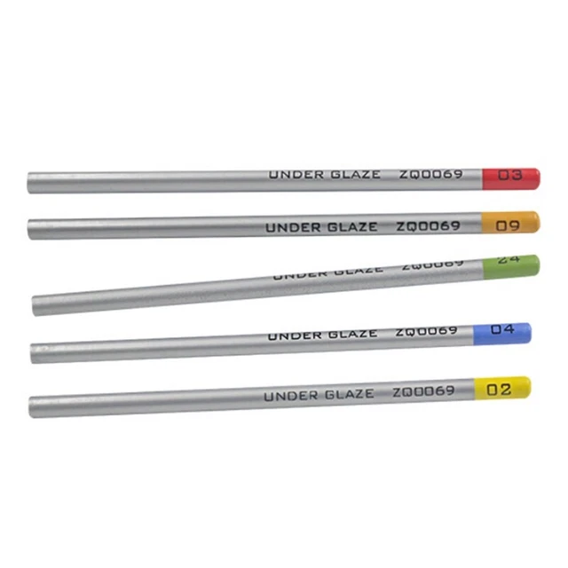 5 Matite Sottosmalto per Ceramica per Decorare Vetro Fuso e Ceramica Sottos M7I4