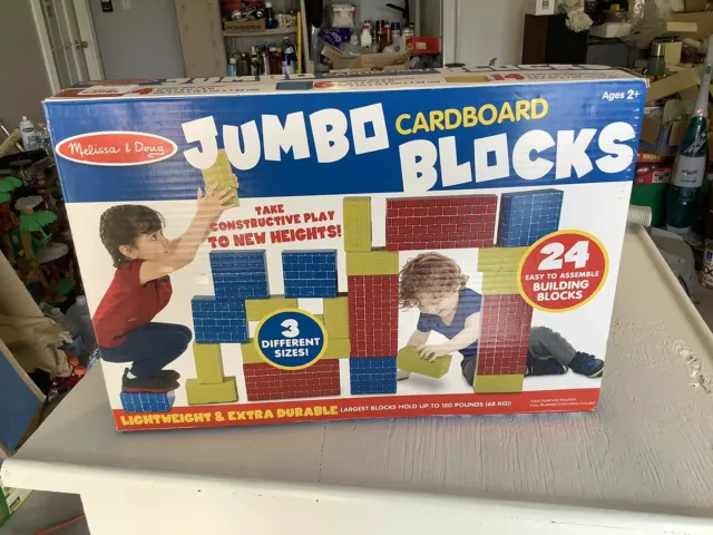 Melissa & Doug Deluxe Jumbo Cardboard Blocks - 24 Pieces Easy To Assemble Blocks