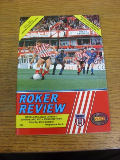 22/10/1988 Sunderland v Swindon Town  . FREE POSTAGE on all UK orders.