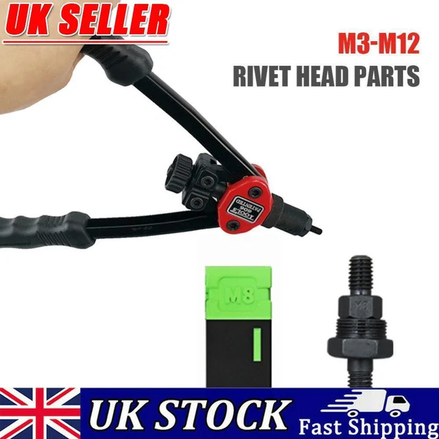 Rivets Nuts Insert Flat Head Threaded for Hand Riveter Gun Tools (M8)