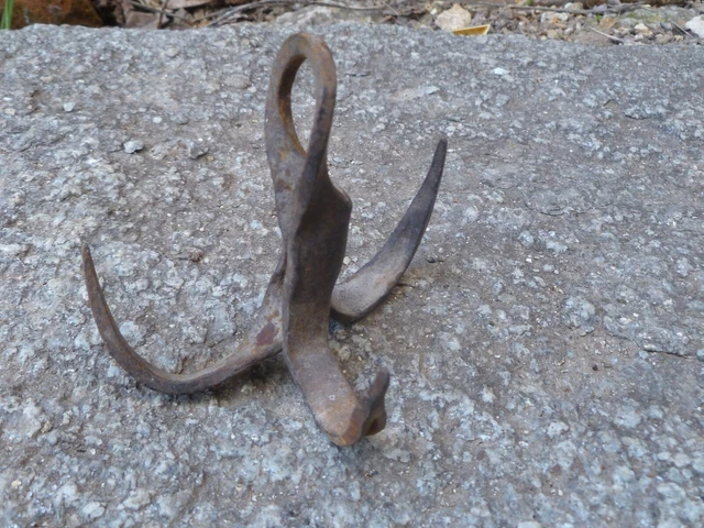Antique Wrought Iron  Hook Hanging Old Tool Kitchen Rustic Barn Farm Wall 3