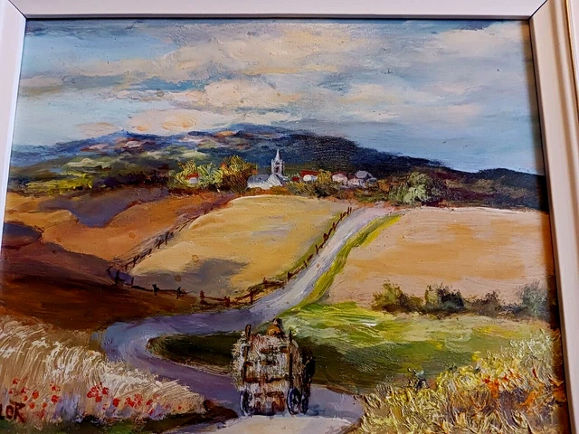 LISTED CANADIAN ARTIST, Elizabeth O'Rouke oil painting, hillside ...