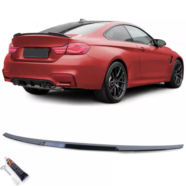 Sport Heckspoiler Lippe Schwarz Glanz passend für BMW 4er F32 Coupe 13-21