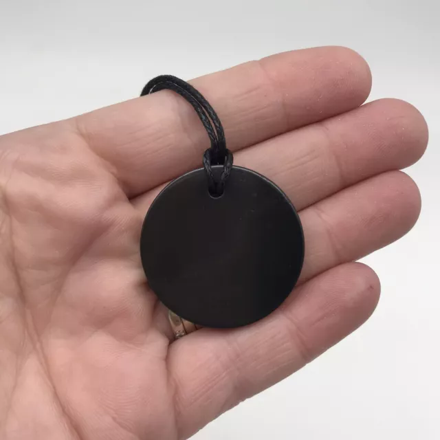 Shungite Polished Pendant - EMF Radiation Protection (MEDIUM CIRCLE)