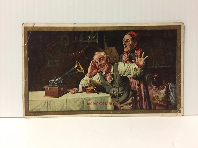 Thomas Edison The Phonograph Victorian Trade Card -- Happy Older Couple