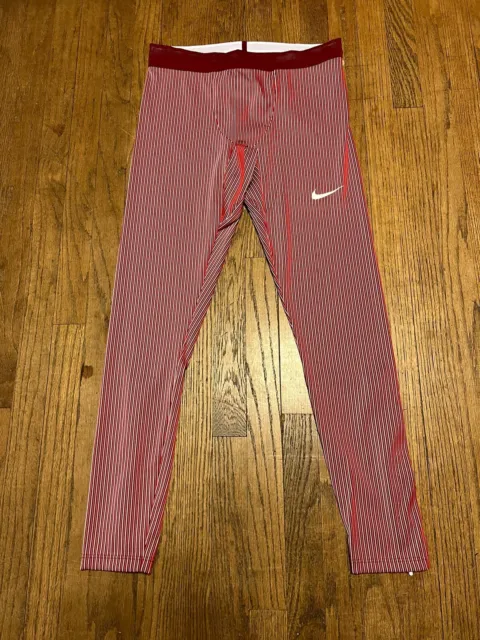 Nike Pro Elite Official USA Racing Tights Pants Red AO8491-000 Men's Size Small