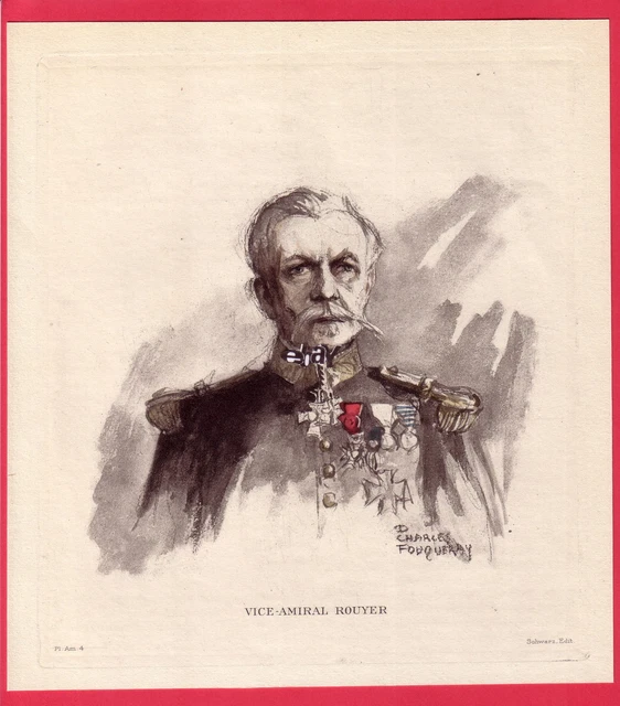 le Vice-Admiral Rouyer engraving 20s hp. Fouqueray /B2GMA4