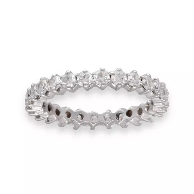 Alliance en or gris 18 Cts avec 2,0 Cts diamants brillants G-VS. Taille 59-60