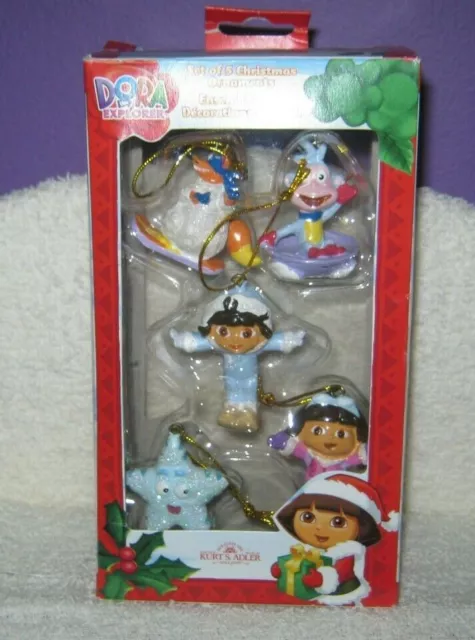 Kurt Adler - Ornament Set - Nickelodeon - Dora the Explorer - 5 Piece Mini