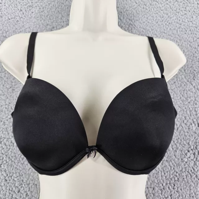 Victorias Secret Plunge Bra Womens 34D Black Underwire Padded Classic