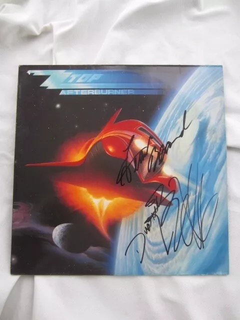 Signed ZZ TOP Afterburner 12" vinyl LP rare ORIGINAL AUTOGRAPHS InPERSON