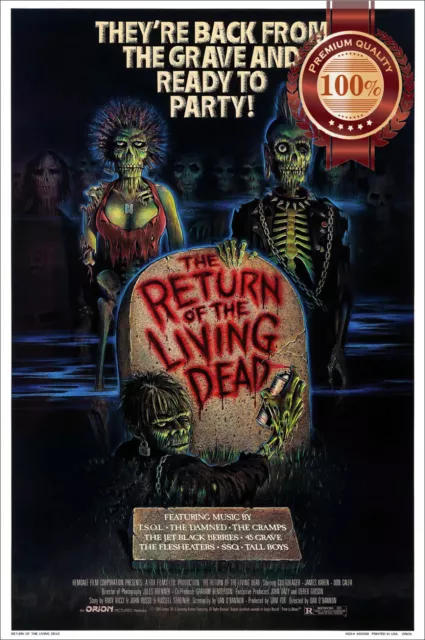RETURN OF THE LIVING DEAD 1985 80s ORIGINAL CINEMA MOVIE PRINT PREMIUM POSTER
