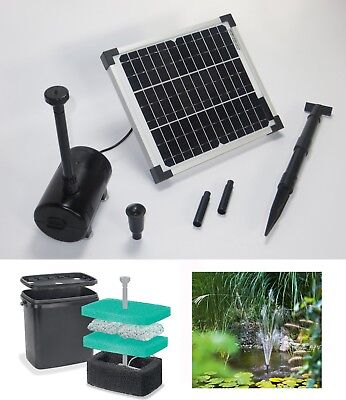 Esotec 10 W Solaire Étang de Jardin Pompe Filtre Set Plongée Fontaine 