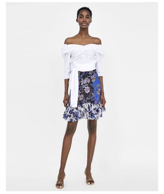 Blue ruffle deals skirt zara