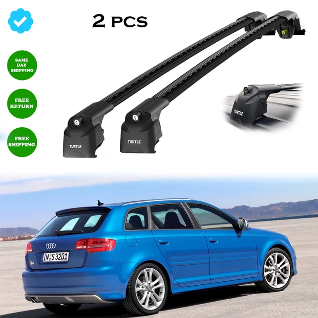 FOR AUDI A3 Sportback 8P 2004-2012- Roof Racks Cross Bars Black Flush ...