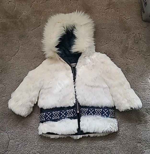 Veste Saks Fifth Avenue En Laine Taupe Avec Col En Fourrure - Taille 6 - Occasion Très Bon état