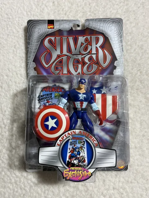 Marvel Comics Silver Age Captain America Action Figure 1999 Toy Biz Sealed