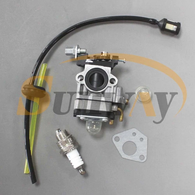 15mm Carburateur + Bougie pour Tondeuse Débroussailleuse Tronçonneuse 43cc 49cc