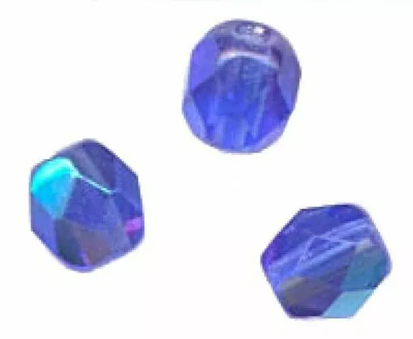 25  PERLES FACETTES DE BOHEME  6 mm SAPPHIRE  port gratuit