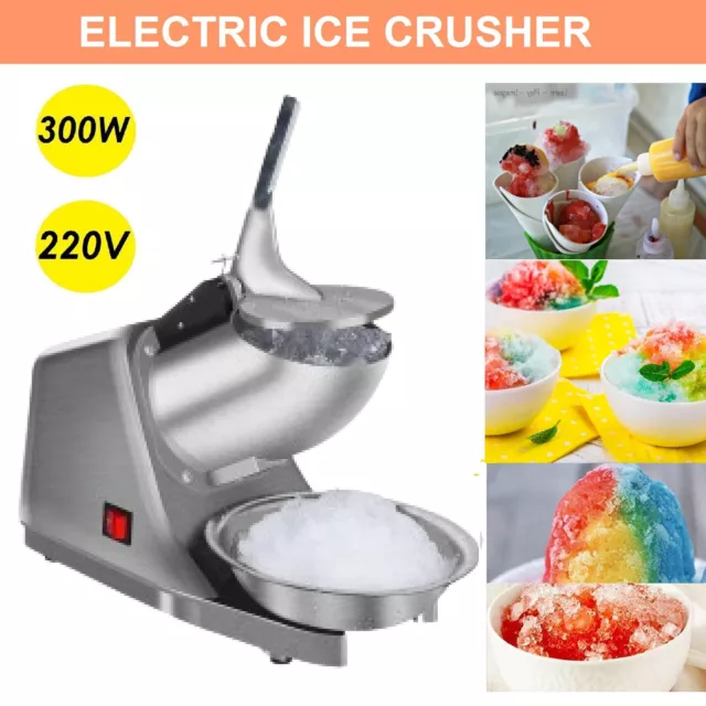 Electric Ice Crusher Ice Shaver Machine Commercial Machine Snow Cone Maker 330W