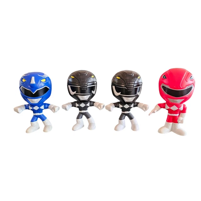 POWER RANGERS X4 Black Red Blue Burger King Hungry Jacks Movable