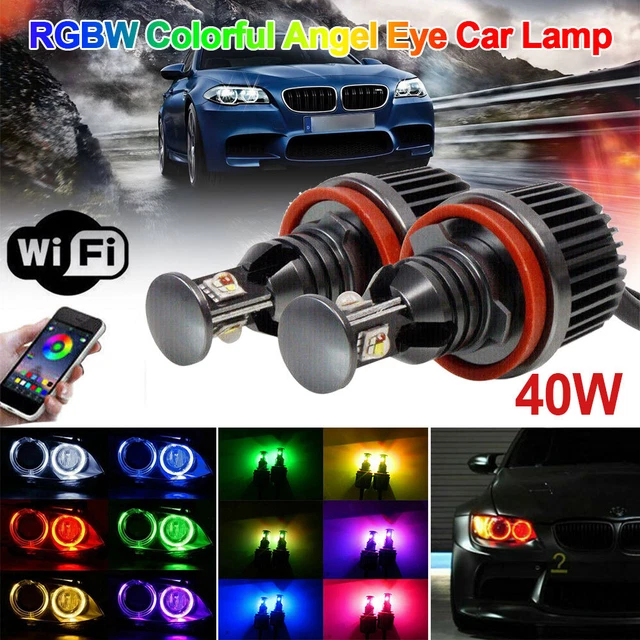 H8 LED Angel Eyes Halo Rings Marcatore Controllo WIFI per BMW E92 E93 E60 E81 E87