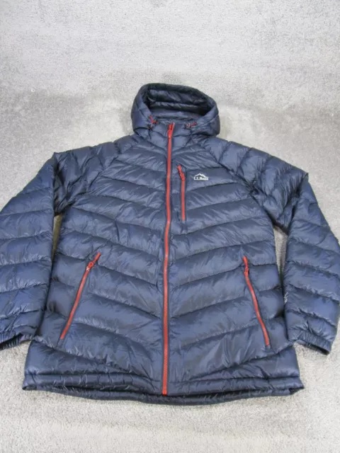 L.L. Bean Jacket Mens Large Ultralight 850 Down Navy Blue Puffer Hooded