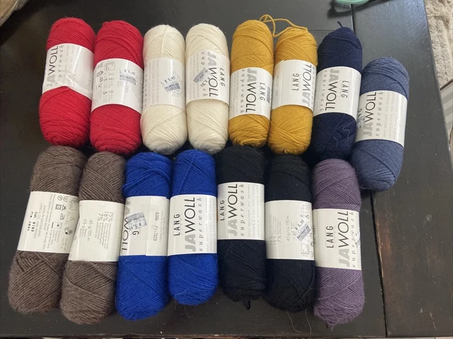 Lang JAWOLL Yarn 15 Skeins Sport Super wash mixed colors Lang JAWOLL Yarn 15 Skeins Sport Super wash mixed colors