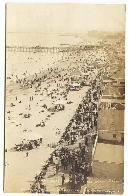 Staten Island Ny Midland Strand Boardwalk 1905 RPPC Echt Foto Postkarte