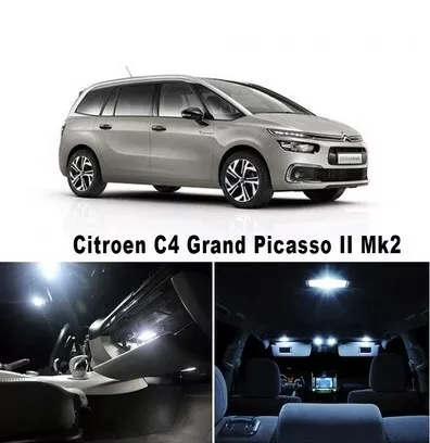 Pack LED ampoules intérieur Blanc pour Citroën C4 Grand Picasso II Mk2 8Pcs