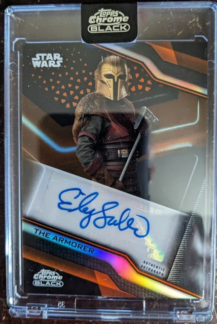 2022 Topps Star Wars Chrome Black EMILY SWALLOW The Armorer Orange AUTOGRAPH /25