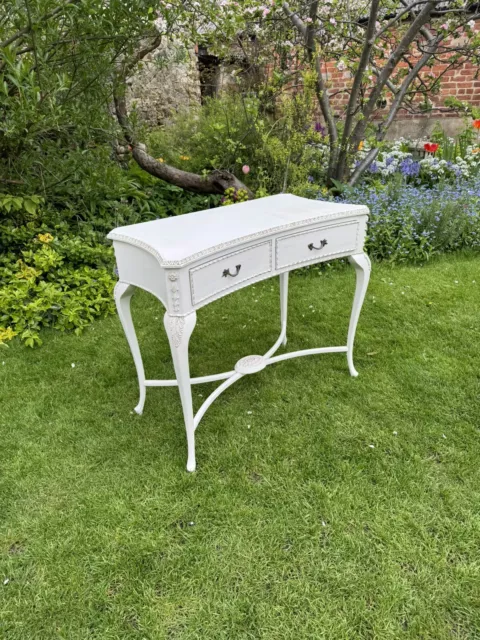 Antique Vintage French Louis Style White Dressing Table / Desk / Side Table